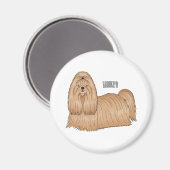 Shih tzu-Cartoon-Illustration Magnet (Vorderseite/Rückseite)