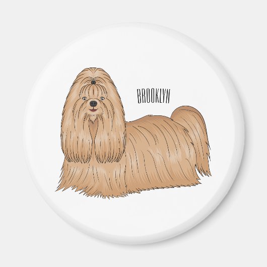 Shih tzu-Cartoon-Illustration Magnet (Vorne)