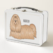 Shih tzu-Cartoon-Illustration Metall Brotdose (Vorderseite)