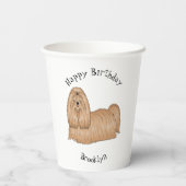 Shih tzu-Cartoon-Illustration Pappbecher (Rückseite)