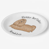 Shih tzu-Cartoon-Illustration Pappteller (Schrägansicht)