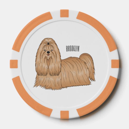 Shih tzu-Cartoon-Illustration Pokerchips (Vorderseite)