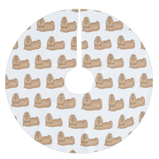 Shih tzu-Cartoon-Illustration Polyester Weihnachtsbaumdecke (Vorderseite)