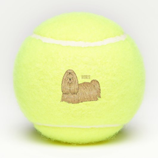 Shih tzu-Cartoon-Illustration Tennisbälle (Rückseite)