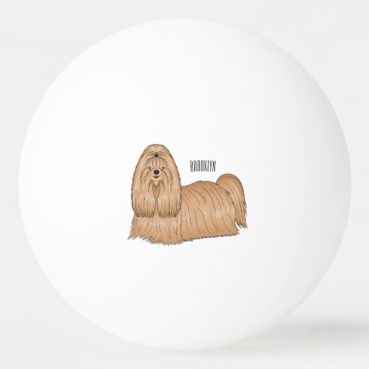 Shih tzu-Cartoon-Illustration Tischtennisball (Vorderseite)