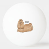 Shih tzu-Cartoon-Illustration Tischtennisball (Rückseite)