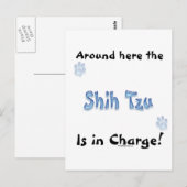 Shih Tzu Charge Postkarte (Vorne/Hinten)