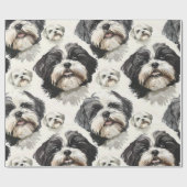 Shih Tzu Charm Wrapping Paper Geschenkpapier (Flach)