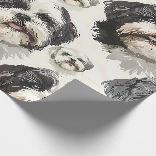 Shih Tzu Charm Wrapping Paper Geschenkpapier (Ecke)