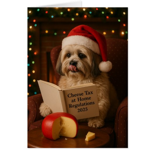 Shih Tzu 'Cheese Tax' Christmas card (Vorne)