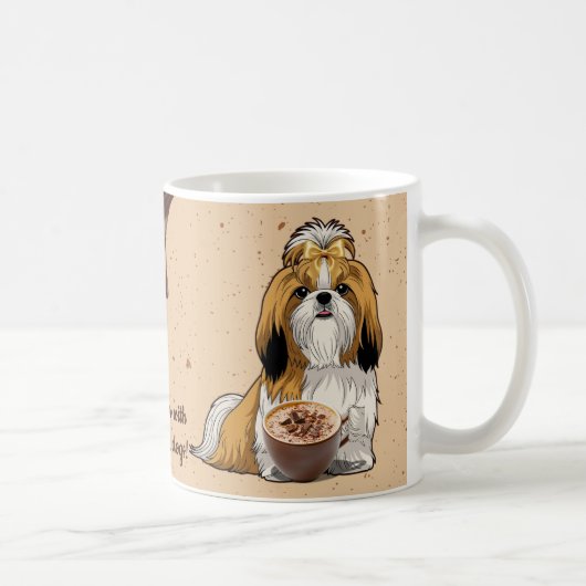 Shih Tzu Chocolate Mug – Cute Dog & Hot Cocoa Kaffeetasse (Rechts)