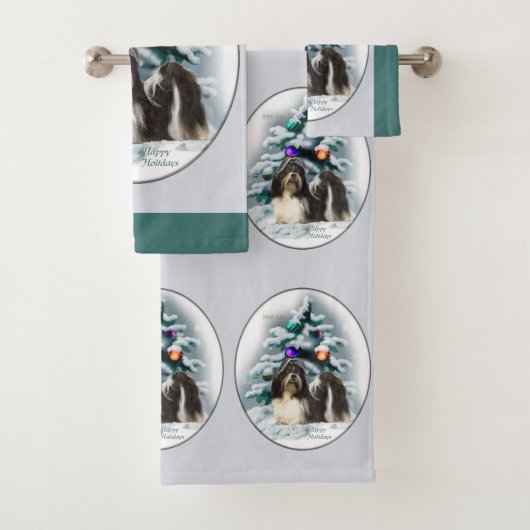 Shih Tzu Christmas Badhandtuch Set (Insitu)