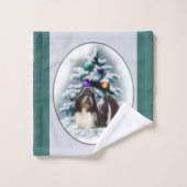 Shih Tzu Christmas Badhandtuch Set (Waschlappen)