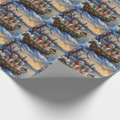Shih Tzu Christmas Boat Holiday Geschenkpapier (Ecke)