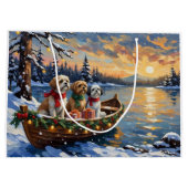 Shih Tzu Christmas Boat Holiday Große Geschenktüte (Rückseite)