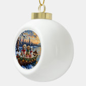 Shih Tzu Christmas Boat Holiday Keramik Kugel-Ornament (Rechts)