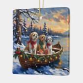 Shih Tzu Christmas Boat Holiday Keramikornament (Links)