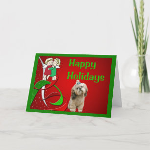 Shih Tzu Christmas Card Kleine Engel Feiertagskarte