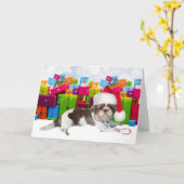 Shih Tzu Christmas Dog Karte (Gelbe Blume)