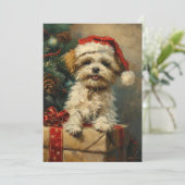Shih Tzu Christmas Feiertagskarte (Stehend Vorderseite)