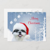 Shih Tzu Christmas Feiertagspostkarte (Vorne/Hinten)