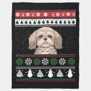 Shih Tzu Christmas Fleecedecke