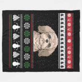 Shih Tzu Christmas Fleecedecke (Vorderseite (Horizontal))
