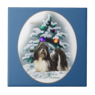Shih Tzu Christmas Fliese