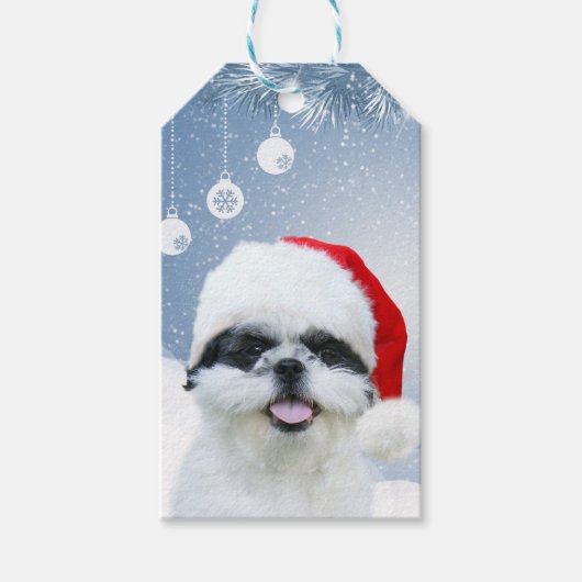 Shih Tzu Christmas Geschenkanhänger (Vorderseite)