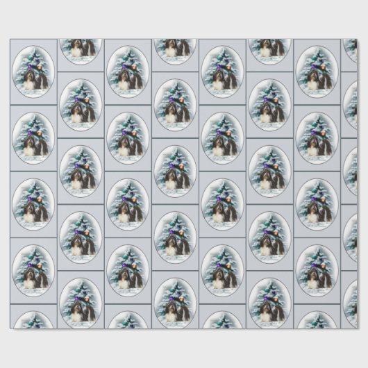 Shih Tzu Christmas Geschenkpapier (Flach)