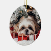 Shih Tzu Christmas Keramik Ornament (Rechts)