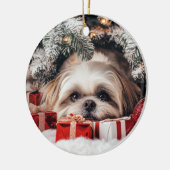 Shih Tzu Christmas Keramik Ornament (Links)