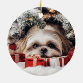 Shih Tzu Christmas Keramik Ornament (Hinten)