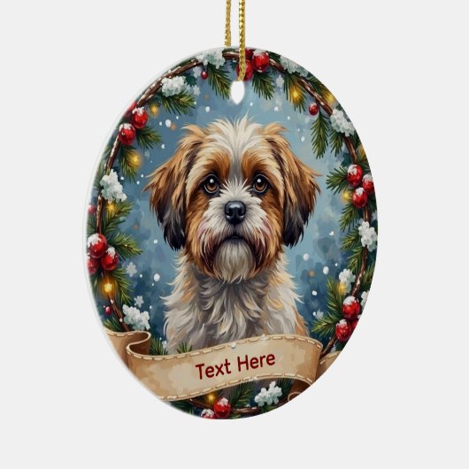 Shih Tzu Christmas Keramik Ornament (Rechts)