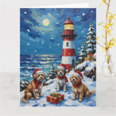 Shih Tzu Christmas Lighthouse Holiday Karte (Gelbe Blume)