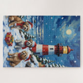 Shih Tzu Christmas Lighthouse Holiday Puzzle (Horizontal)