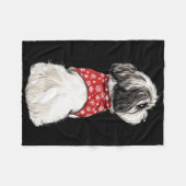 Shih Tzu Christmas Lights Dog Lover Xmas Pajama Pu Fleecedecke (Vorderseite (Horizontal))