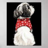 Shih Tzu Christmas Lights Dog Lover Xmas Pajama Pu Poster (Vorne)