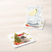 Shih Tzu Christmas Lights Tree | Weihnachten Rechteckiger Pappuntersetzer (Vor Ort)