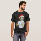 Shih Tzu Christmas Lights Xmas Hund Lover T-Shirt (Vorne ganz)