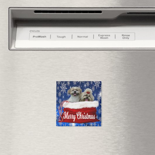 Shih tzu Christmas Magnet (In Situ (Geschirrspüler))