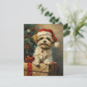 Shih Tzu Christmas Postkarte (Stehend Vorderseite)