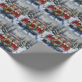 Shih Tzu Christmas Red Truck Holiday Geschenkpapier (Ecke)