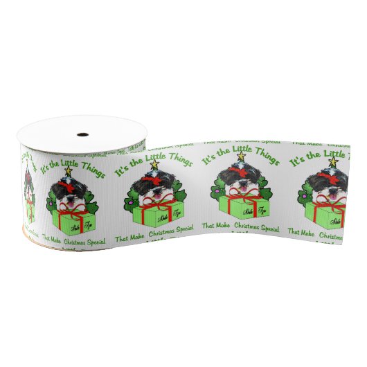 Shih Tzu Christmas Ripsband (Spule)