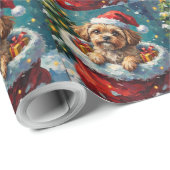 Shih Tzu Christmas Santa Bag Adventure Geschenkpapier (Rolleneckpunkt)