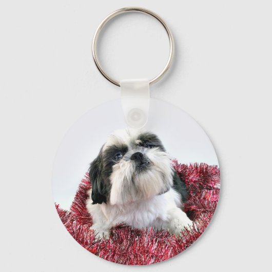Shih Tzu Christmas Schlüsselanhänger (Vorderseite)
