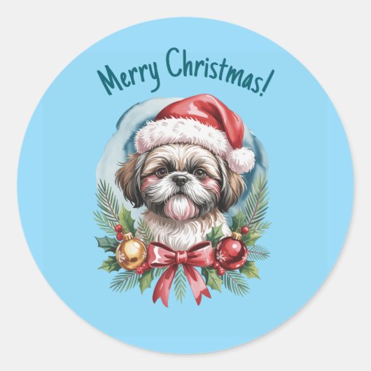 Shih tzu Christmas Sticker (Vorderseite)