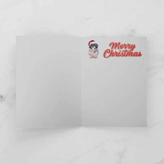 Shih Tzu Christmas Strumpf Karte (Innenseite)