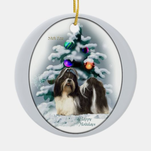Shih Tzu Christmas Tree Ornaments Keramikornament (Vorne)