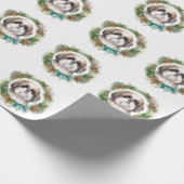 Shih Tzu Christmas Wreath Festivals Geschenkpapier (Ecke)